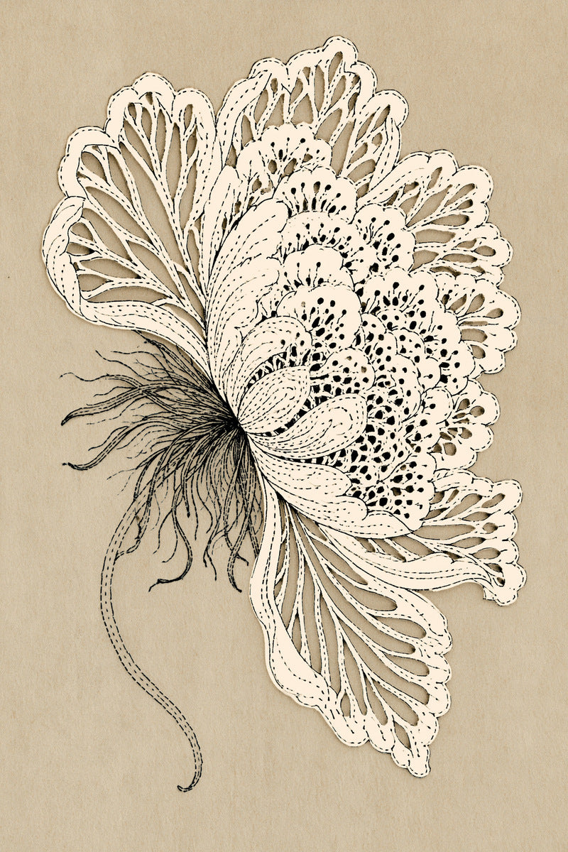 Cutwork Floral Detail French Embroidery from French Embroidery & La Broderie Blanche Book 6, a digital embroidery design reference for machine embroidery designs, embroidery patterns and lace and broderie details.