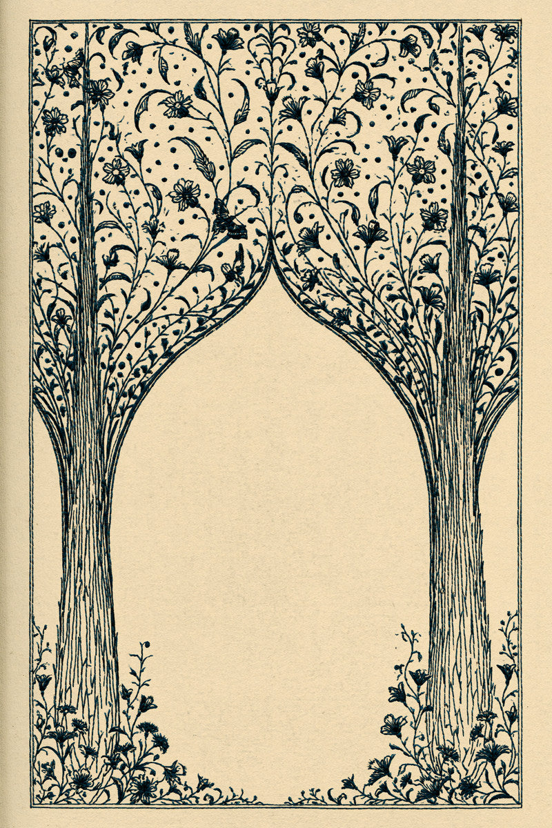 Cypress Arch Frame Mughal And from Mughal & Persian Garden Embroidery Book 4, a digital embroidery design reference for machine embroidery designs, embroidery patterns and frames and monogram spaces.