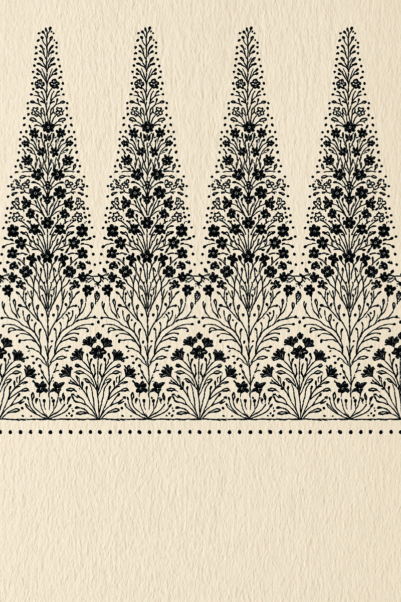 Cypress Garden Border Unit Mughal 02 from Mughal & Persian Garden Embroidery Book 3, a digital embroidery design reference for machine embroidery designs, embroidery patterns and border and edge embroidery.