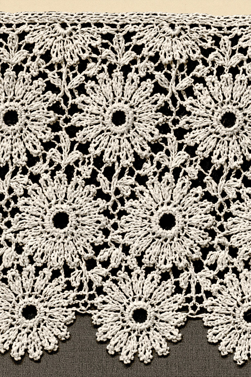 Daisy Crochet Lace Border Crochet from Crochet Lace Borders & Edgings Book 3, a digital embroidery design reference for machine embroidery designs, embroidery patterns and border and edge embroidery.