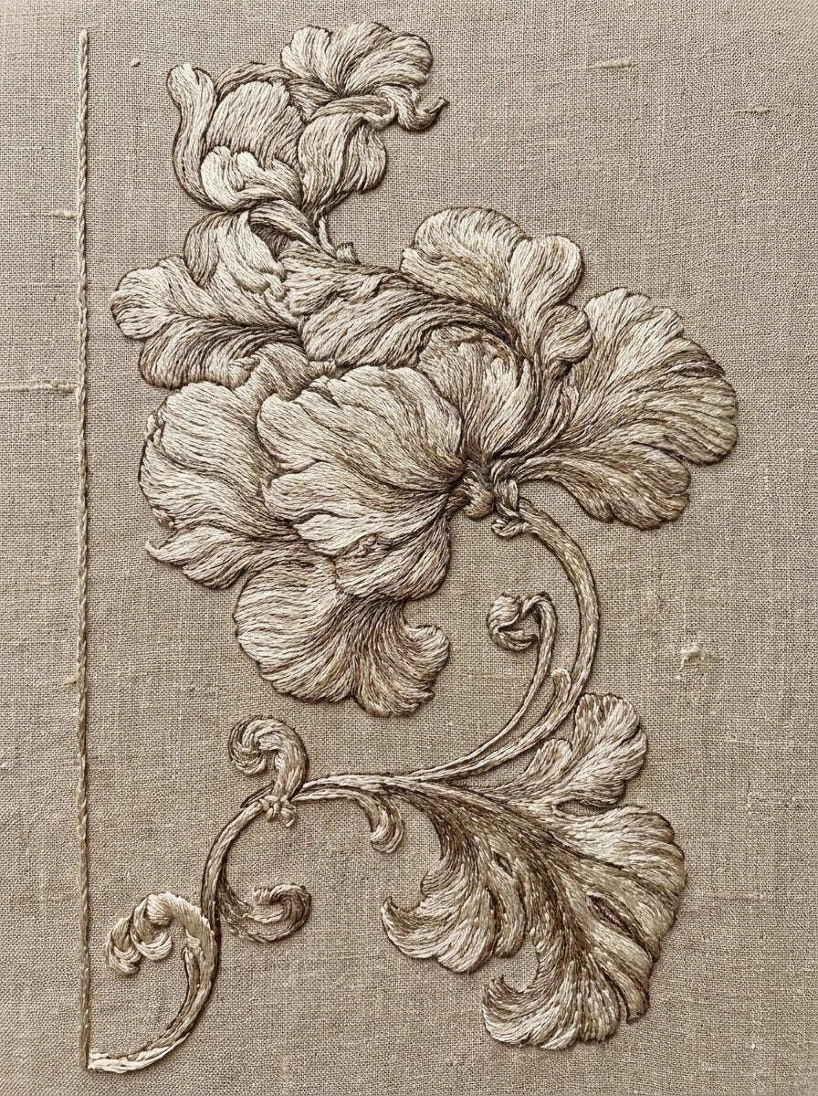 Damask Corner Ornament from Baroque Scrollwork & Luxury Ornament Book 1, a digital embroidery design reference for machine embroidery designs, embroidery patterns and corner embroidery.
