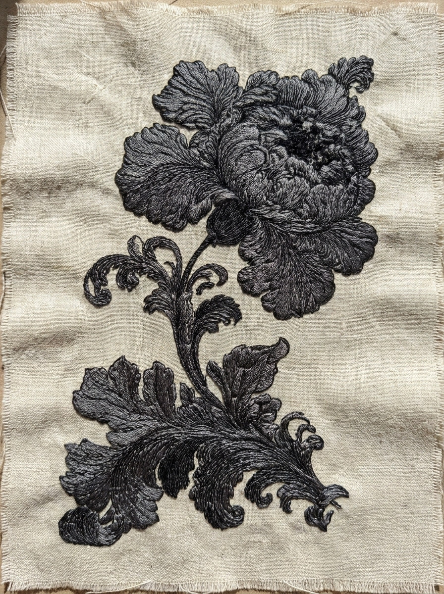 Damask Corner Ornament from Baroque Scrollwork & Luxury Ornament Book 2, a digital embroidery design reference for machine embroidery designs, embroidery patterns and corner embroidery.