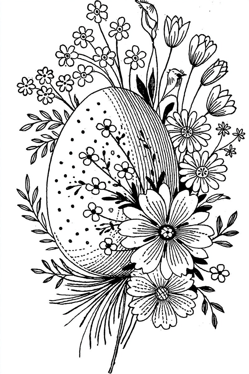 Decorated Easter Egg Motif Easter from Easter & Spring Embroidery Book 1, a digital embroidery design reference for machine embroidery designs, embroidery patterns and seasonal embroidery motifs.