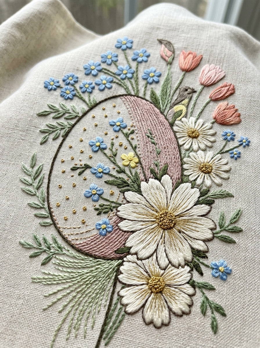 Decorated Easter Egg Motif Easter from Easter & Spring Embroidery Book 1, a digital embroidery design reference for machine embroidery designs, embroidery patterns and seasonal embroidery motifs.
