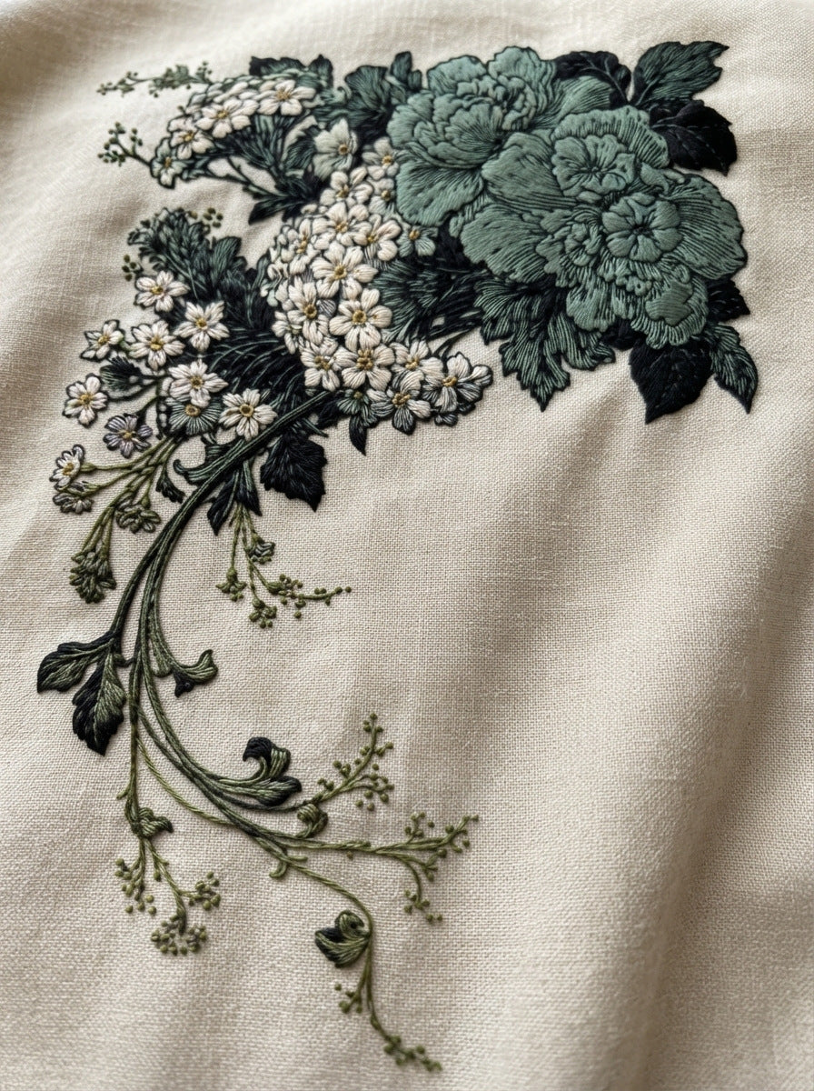 Decorative Corners Floral Frames And 02 from Art Nouveau Botanical Embroidery Book 4, a digital embroidery design reference for machine embroidery designs, embroidery patterns and corner embroidery.