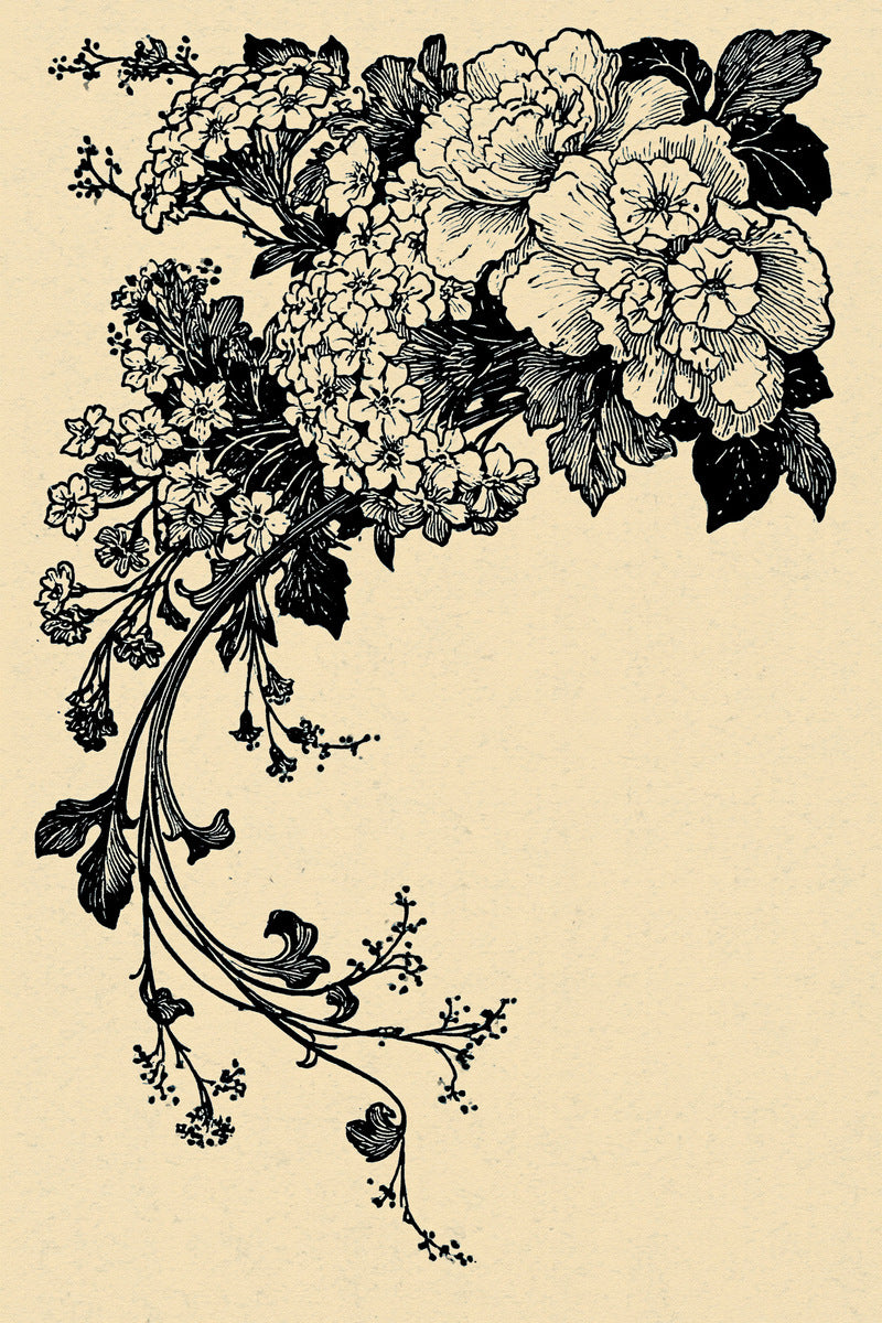 Decorative Corners Floral Frames And from Art Nouveau Botanical Embroidery Book 4, a digital embroidery design reference for machine embroidery designs, embroidery patterns and corner embroidery.