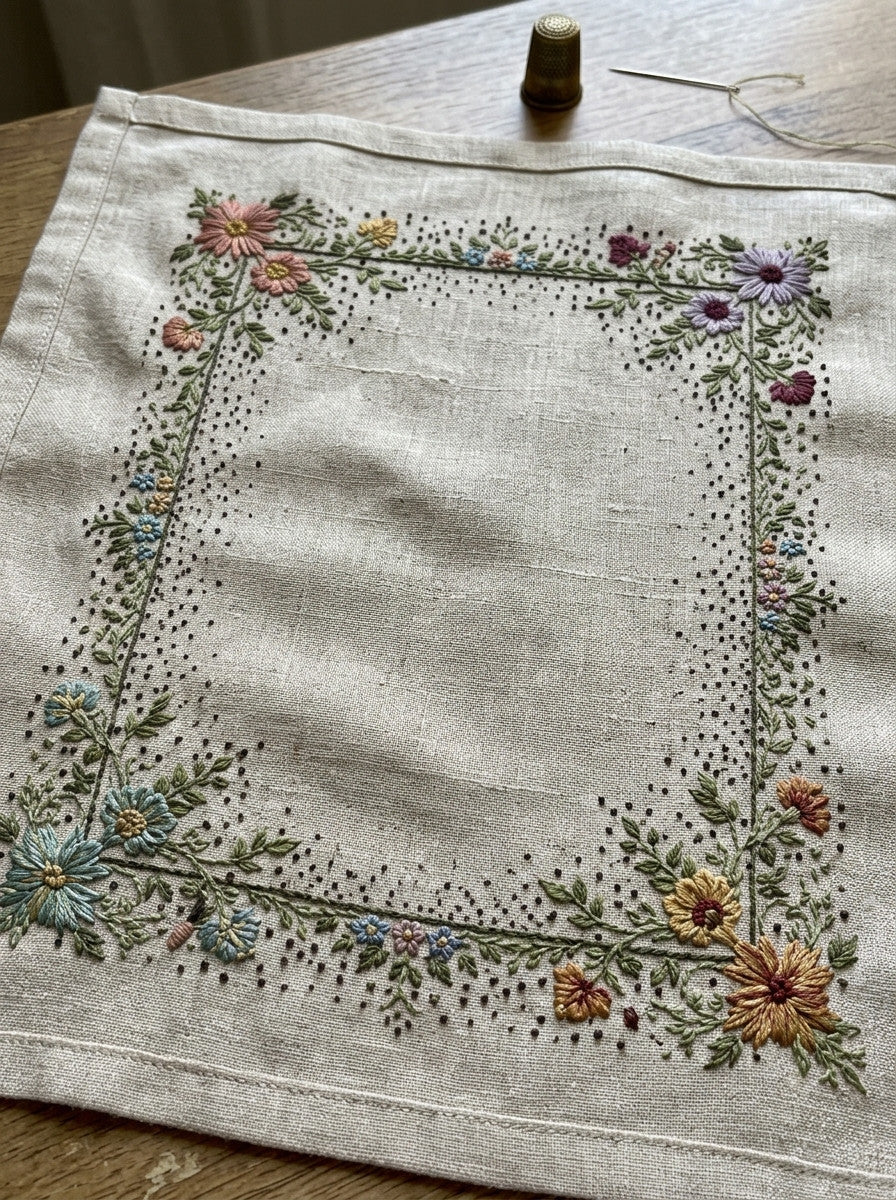 Decorative Cushion Border Frame Classic from Classic Frames & Borders Book 2, a digital embroidery design reference for machine embroidery designs, embroidery patterns and border and edge embroidery.