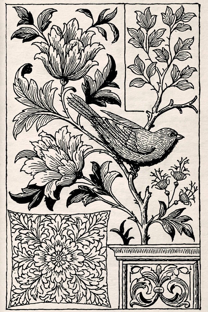 Decorative Jacobean Panel Collection Plate 02 from Jacobean & Crewel Embroidery Book 1, a digital embroidery design reference for machine embroidery designs, embroidery patterns and embroidery design reference.