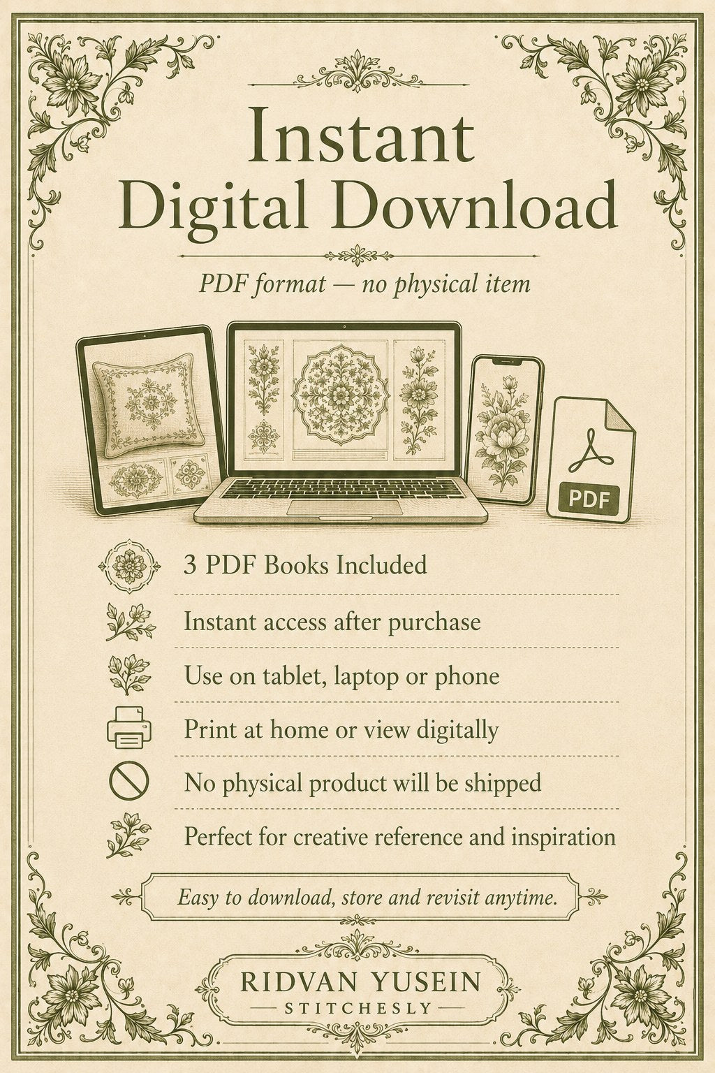 Digital PDF embroidery design bundle cover preview for Home Decor, Scale & Modular Systems Bundle 1, featuring curated embroidery patterns, motif library references and textile… - preview 11