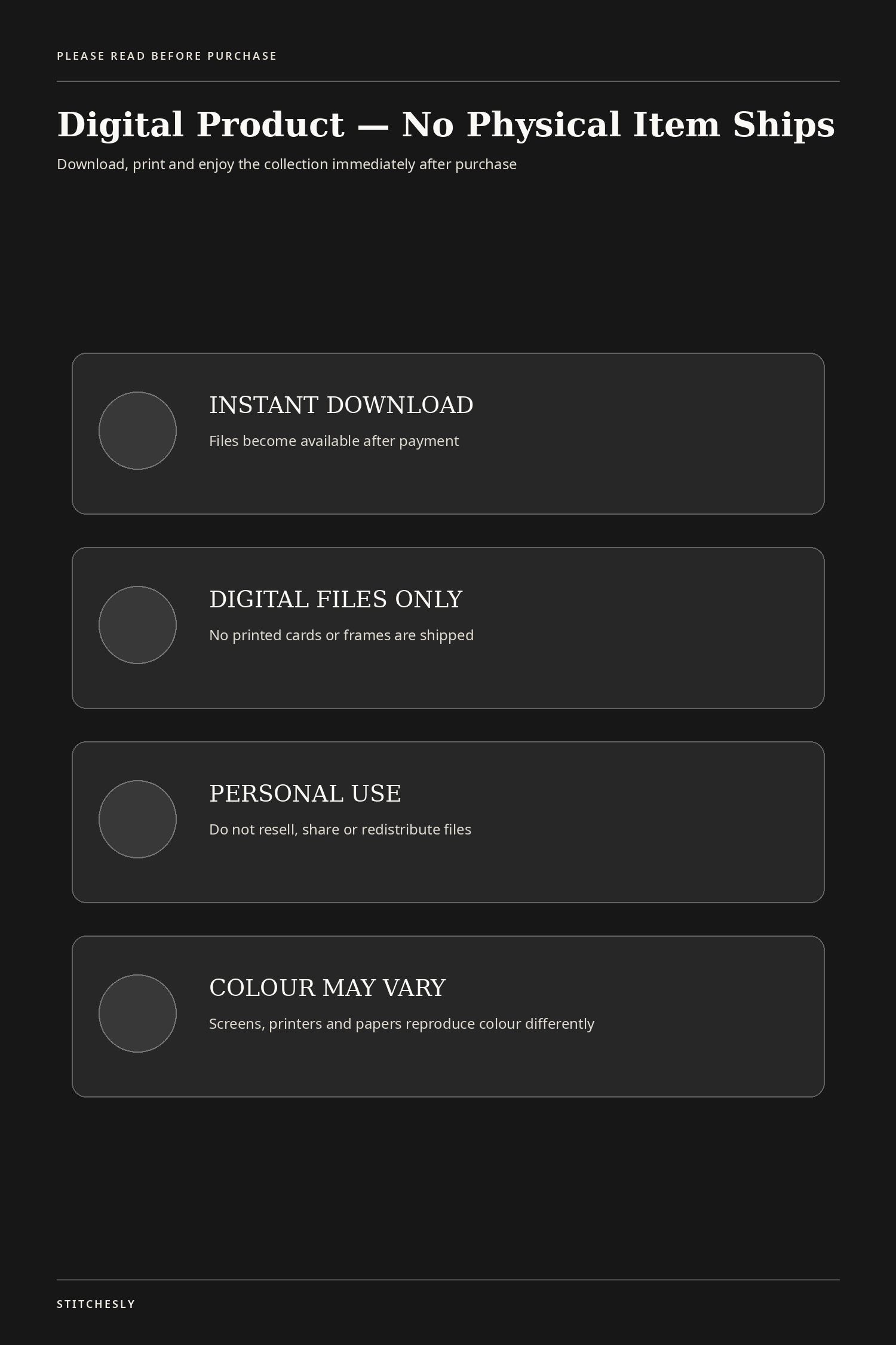digital product no physical item