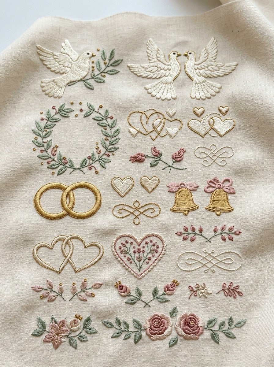 Wedding Motifs & Bridal Embroidery Book 22 Product Book 4 digital PDF embroidery design book - sample plate / motif preview 6