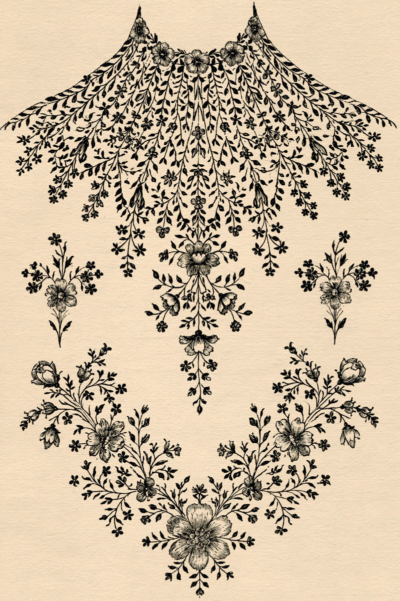 Dress Yoke Blouse Yoke And from Necklines & Collars Embroidery Book 1, a digital embroidery design reference for machine embroidery designs, embroidery patterns and garment placement ideas.