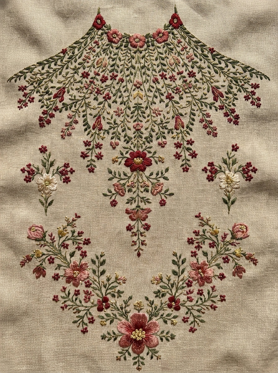 Dress Yoke Blouse Yoke And from Necklines & Collars Embroidery Book 1, a digital embroidery design reference for machine embroidery designs, embroidery patterns and garment placement ideas.