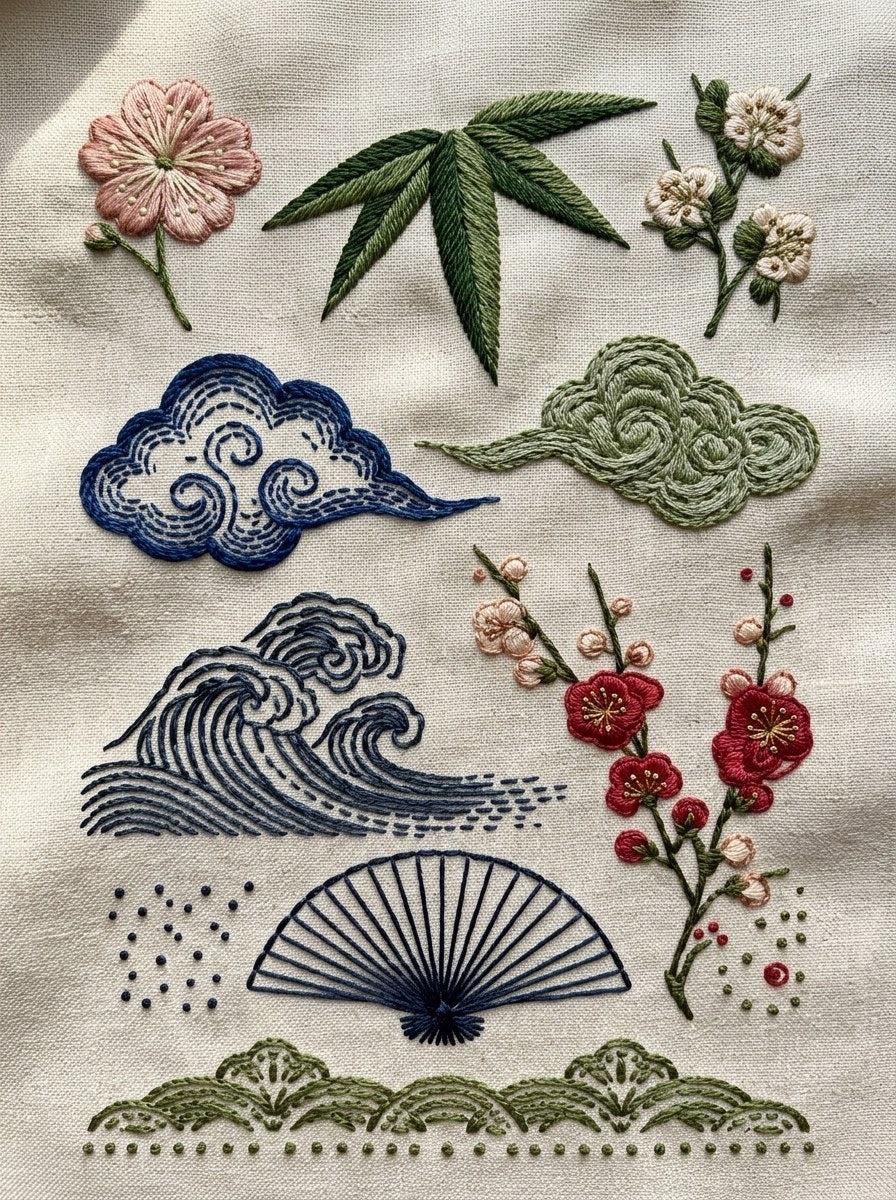 Digital PDF embroidery design bundle cover preview for Nature, Country Folk & Global Color Bundle 3, featuring curated embroidery patterns, motif library references and textile… - preview 19