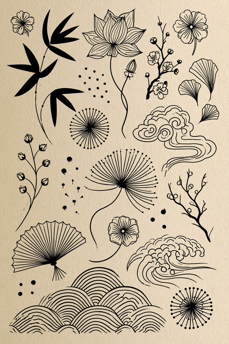 East Asian Inspired Embroidery Pattern 02 from East Asian Inspired Embroidery Book 2, a digital embroidery design reference for machine embroidery designs, embroidery patterns and embroidery design reference.