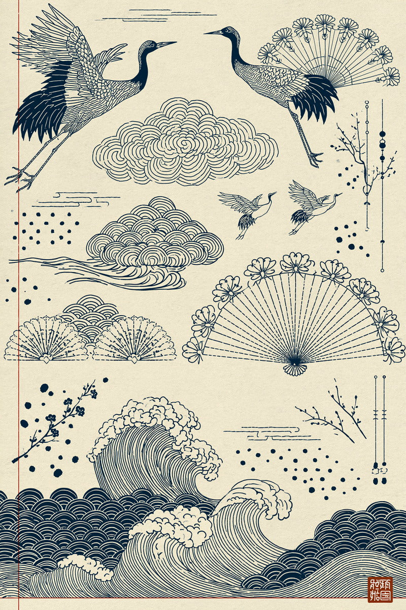 East Asian Inspired Embroidery Pattern 02 from East Asian Inspired Embroidery Book 8, a digital embroidery design reference for machine embroidery designs, embroidery patterns and embroidery design reference.