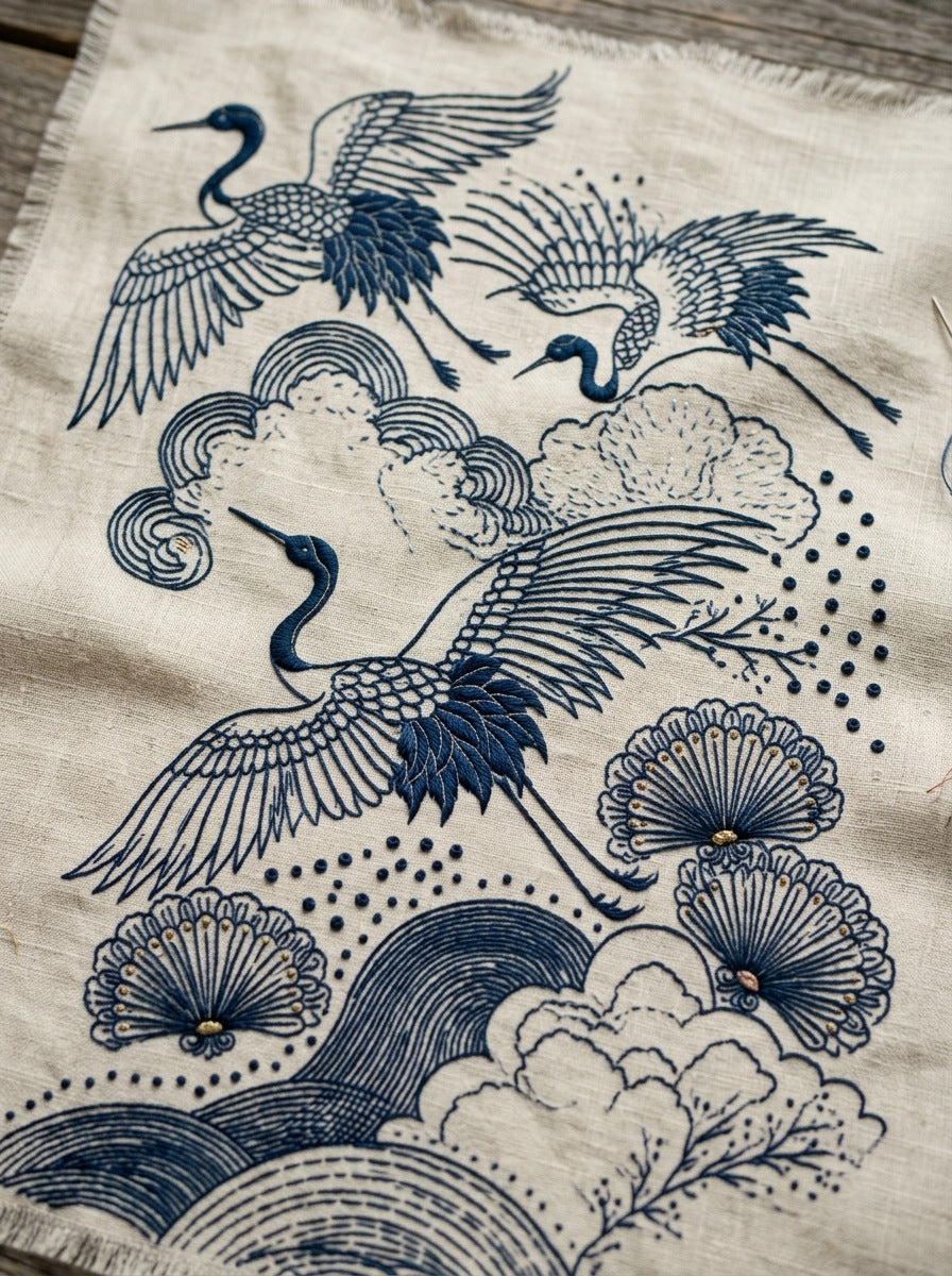 East Asian Inspired Embroidery Pattern 02 from East Asian Inspired Embroidery Book 4, a digital embroidery design reference for machine embroidery designs, embroidery patterns and embroidery design reference.