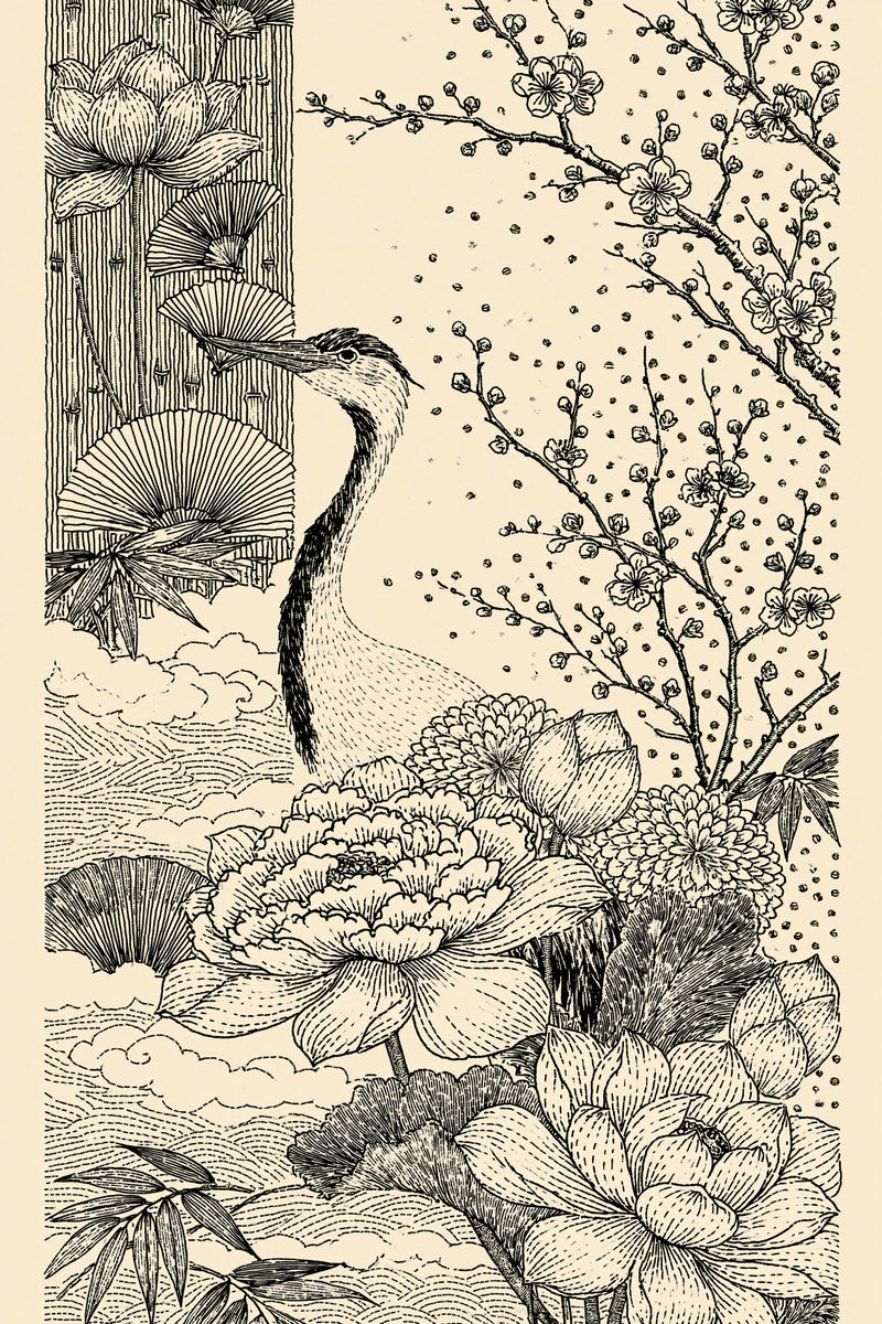 East Asian Inspired Embroidery Pattern 03 from East Asian Inspired Embroidery Book 2, a digital embroidery design reference for machine embroidery designs, embroidery patterns and embroidery design reference.