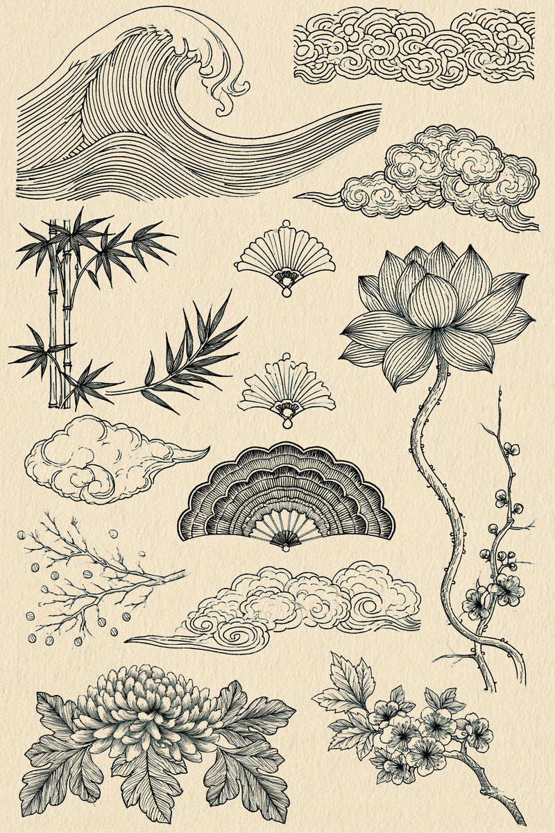 East Asian Inspired Embroidery Pattern 03 from East Asian Inspired Embroidery Book 5, a digital embroidery design reference for machine embroidery designs, embroidery patterns and embroidery design reference.