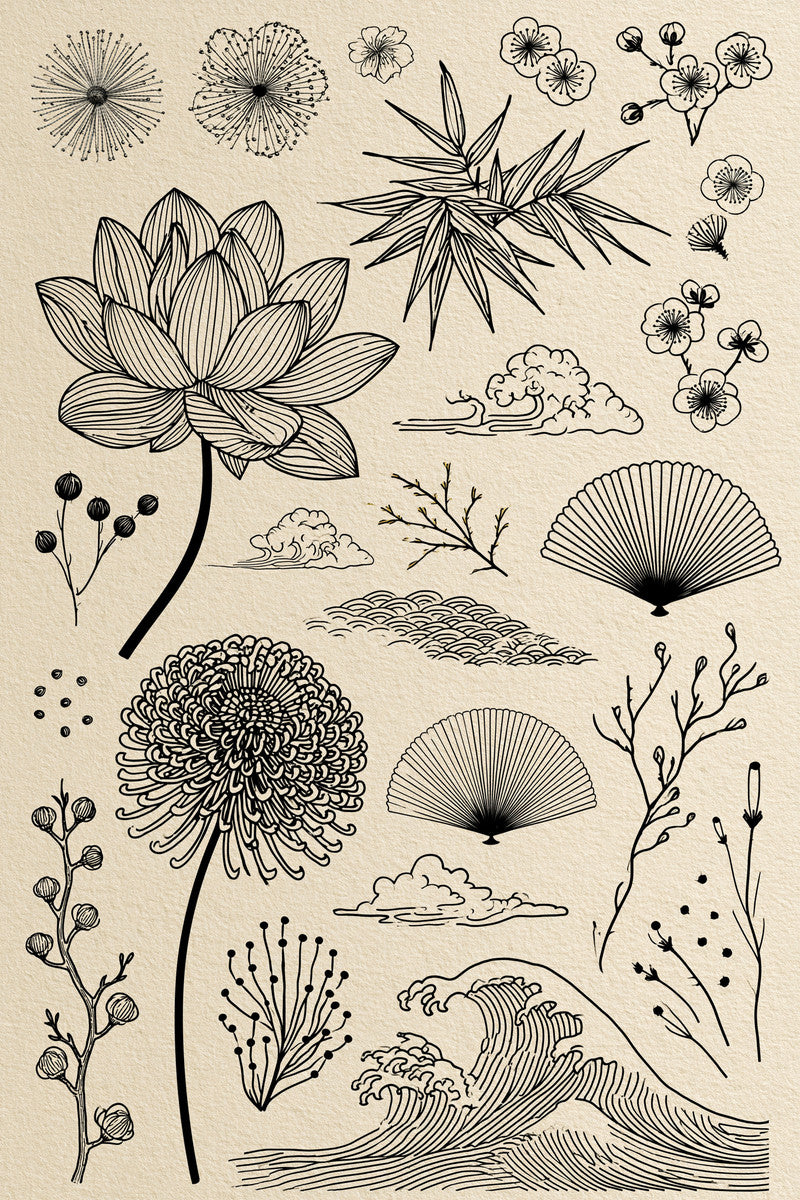 East Asian Inspired Embroidery Pattern 04 from East Asian Inspired Embroidery Book 8, a digital embroidery design reference for machine embroidery designs, embroidery patterns and embroidery design reference.