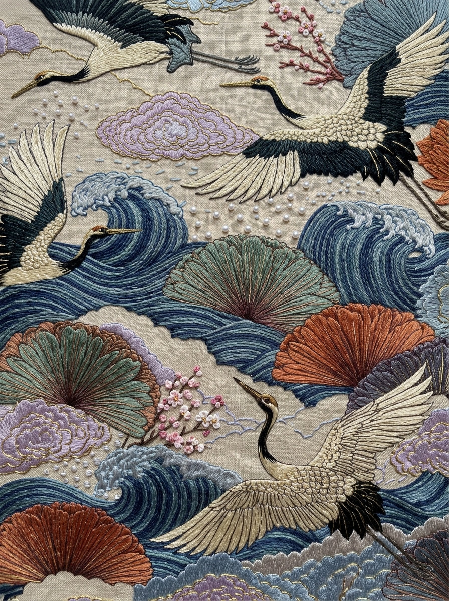 East Asian Inspired Embroidery Pattern 3 from East Asian Inspired Embroidery Book 1, a digital embroidery design reference for machine embroidery designs, embroidery patterns and embroidery design reference.