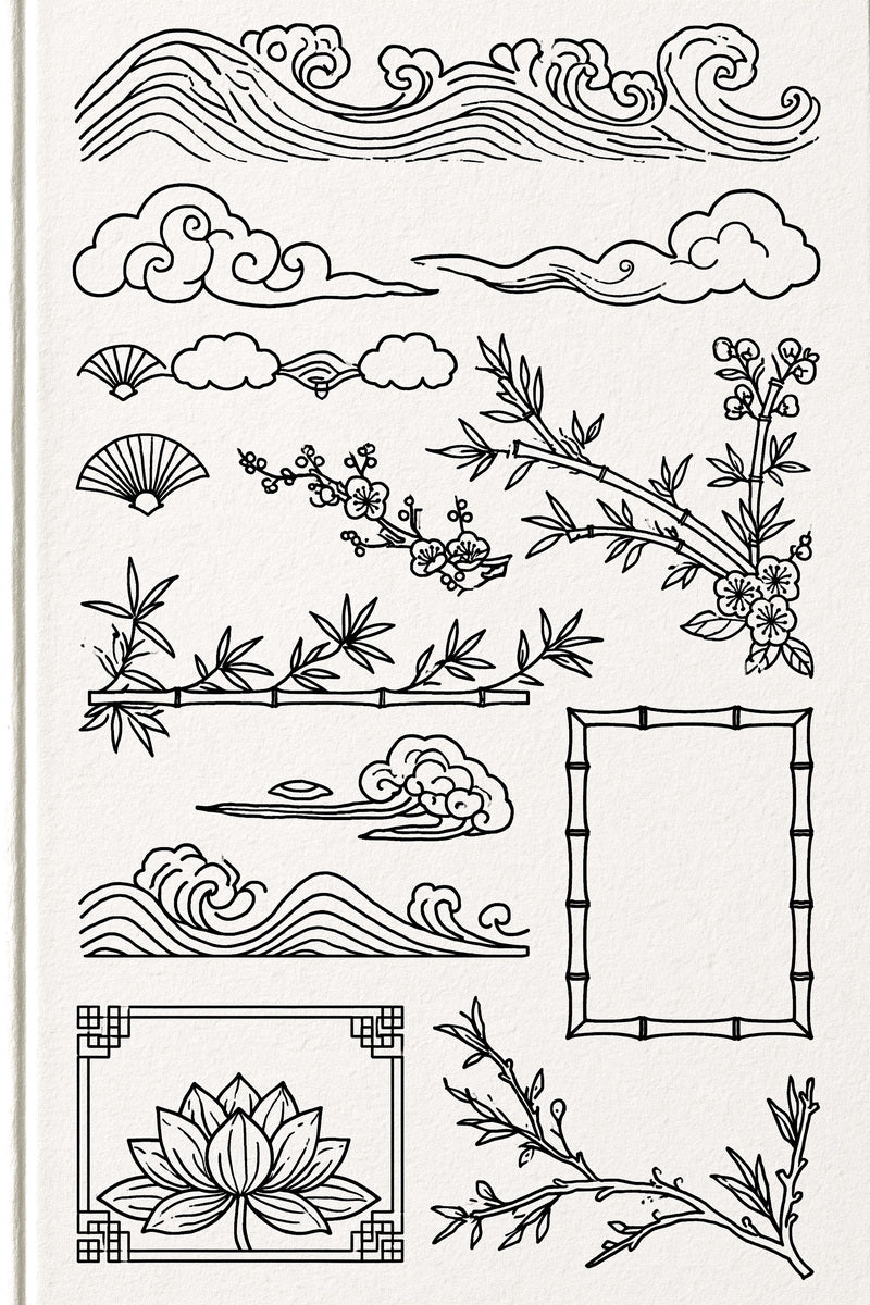 East Asian Inspired Embroidery Pattern from East Asian Inspired Embroidery Book 3, a digital embroidery design reference for machine embroidery designs, embroidery patterns and embroidery design reference.