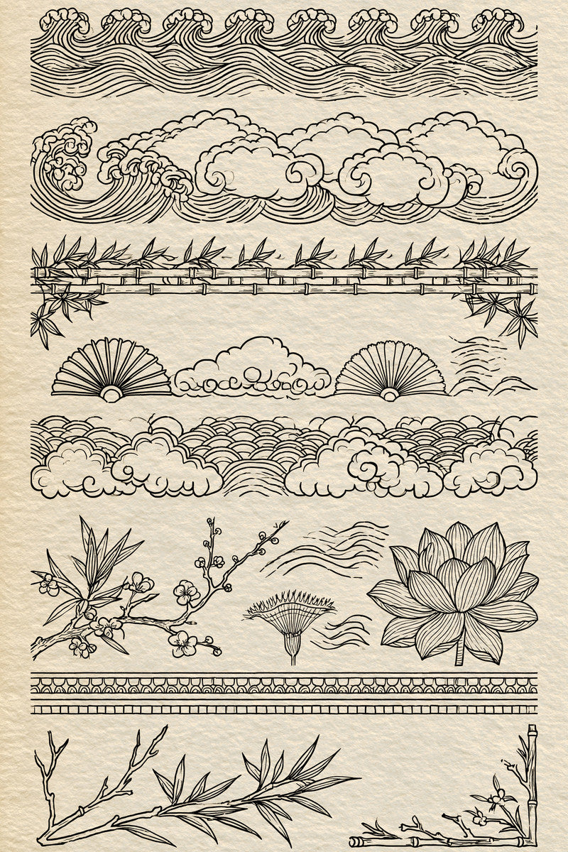 East Asian Inspired Embroidery Pattern from East Asian Inspired Embroidery Book 8, a digital embroidery design reference for machine embroidery designs, embroidery patterns and embroidery design reference.