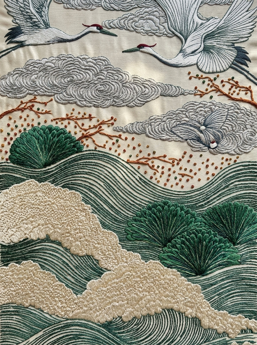 East Asian Inspired Embroidery Pattern from East Asian Inspired Embroidery Book 1, a digital embroidery design reference for machine embroidery designs, embroidery patterns and embroidery design reference.