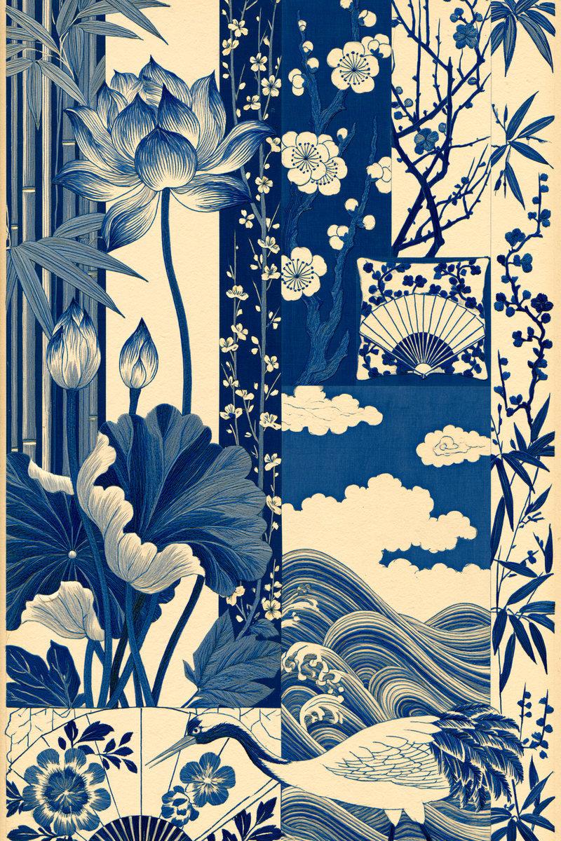 East Asian Inspired Home Textile 02 from East Asian Inspired Embroidery Book 3, a digital embroidery design reference for machine embroidery designs, embroidery patterns and embroidery design reference.