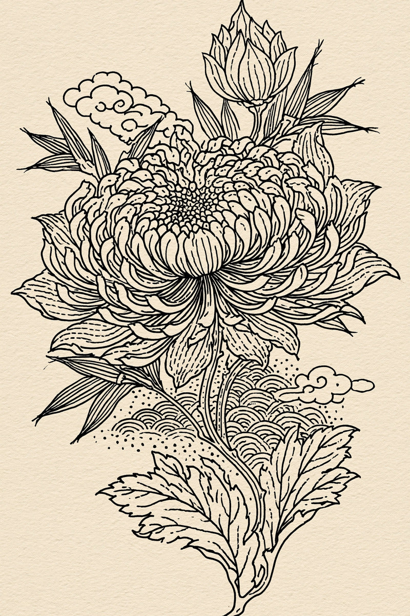 East Asian Inspired Pillow Motif from East Asian Inspired Embroidery Book 1, a digital embroidery design reference for machine embroidery designs, embroidery patterns and linen and home textile projects.
