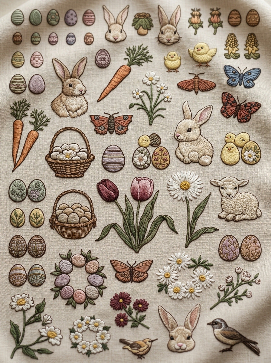 Easter And Spring Embroidery Pattern 2 from Easter & Spring Embroidery Book 1, a digital embroidery design reference for machine embroidery designs, embroidery patterns and seasonal embroidery motifs.