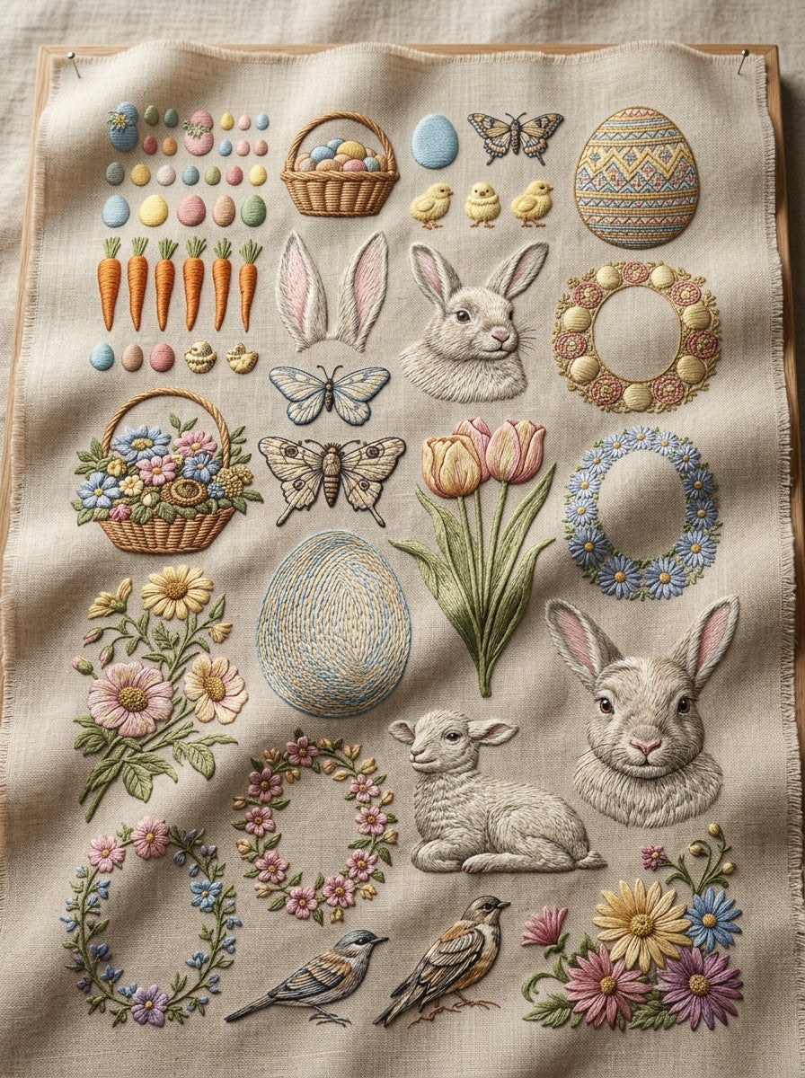 Easter And Spring Embroidery Pattern 3 from Easter & Spring Embroidery Book 1, a digital embroidery design reference for machine embroidery designs, embroidery patterns and seasonal embroidery motifs.