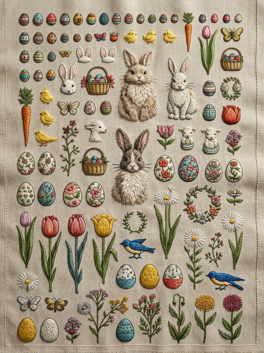 Easter And Spring Embroidery Pattern 4 from Easter & Spring Embroidery Book 1, a digital embroidery design reference for machine embroidery designs, embroidery patterns and seasonal embroidery motifs.