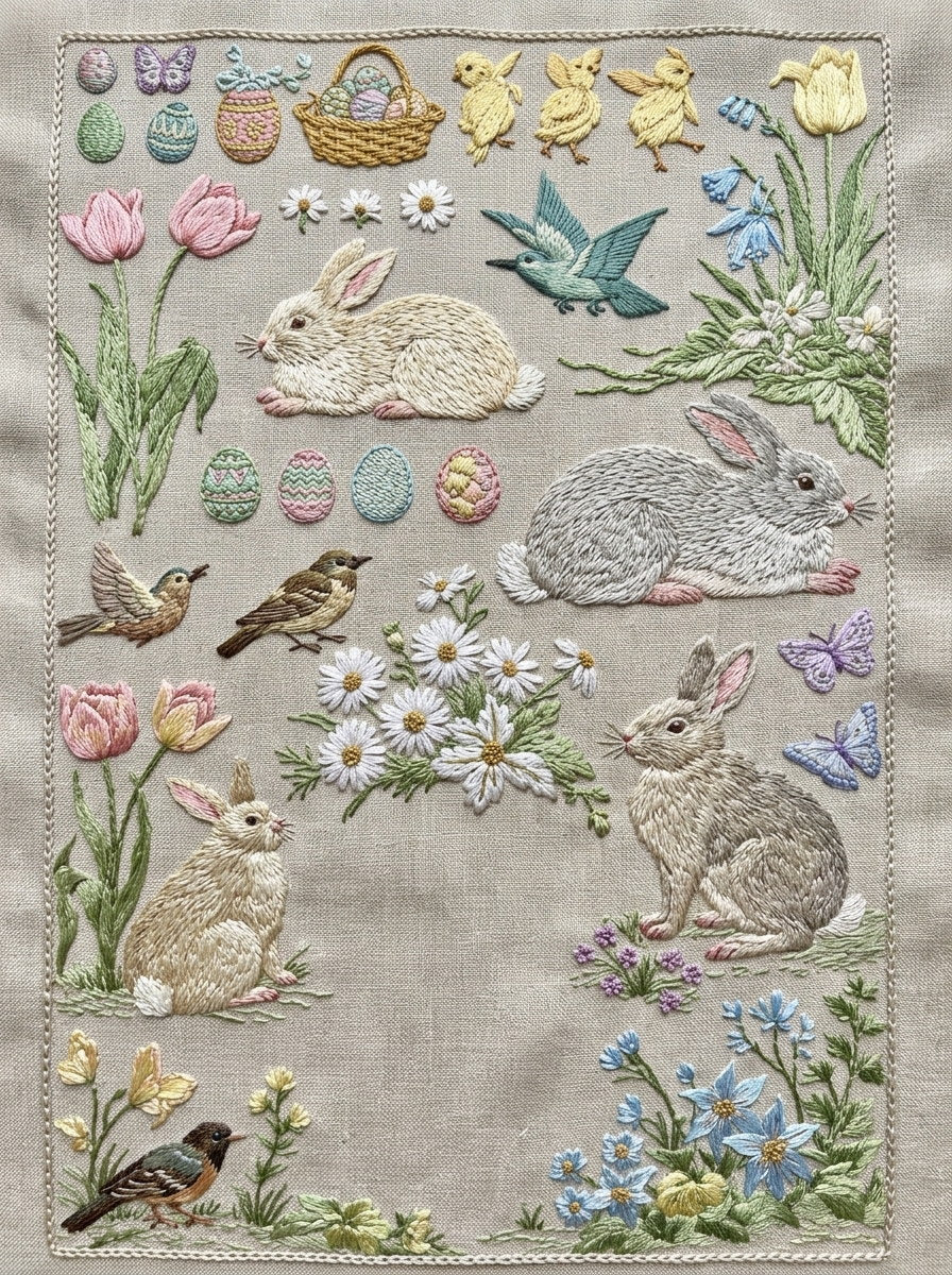 Easter And Spring Embroidery Pattern 5 from Easter & Spring Embroidery Book 1, a digital embroidery design reference for machine embroidery designs, embroidery patterns and seasonal embroidery motifs.