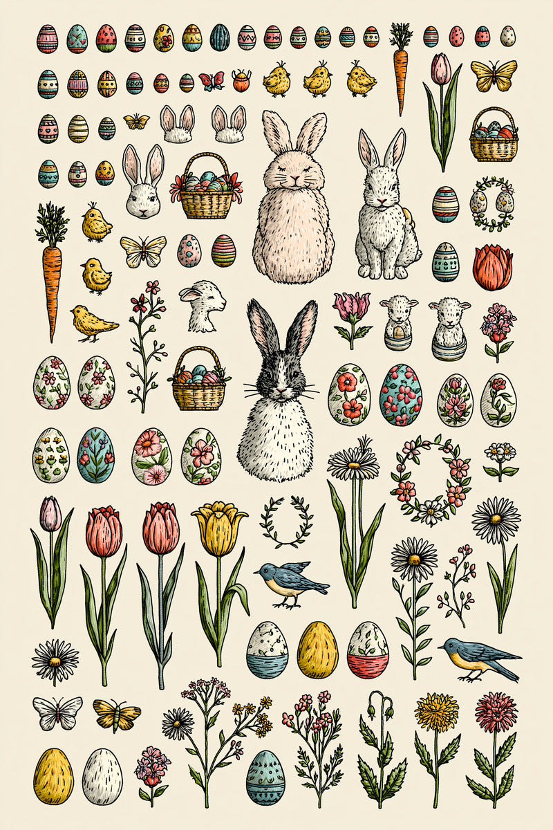 Easter And Spring Embroidery Pattern from Easter & Spring Embroidery Book 1, a digital embroidery design reference for machine embroidery designs, embroidery patterns and seasonal embroidery motifs.