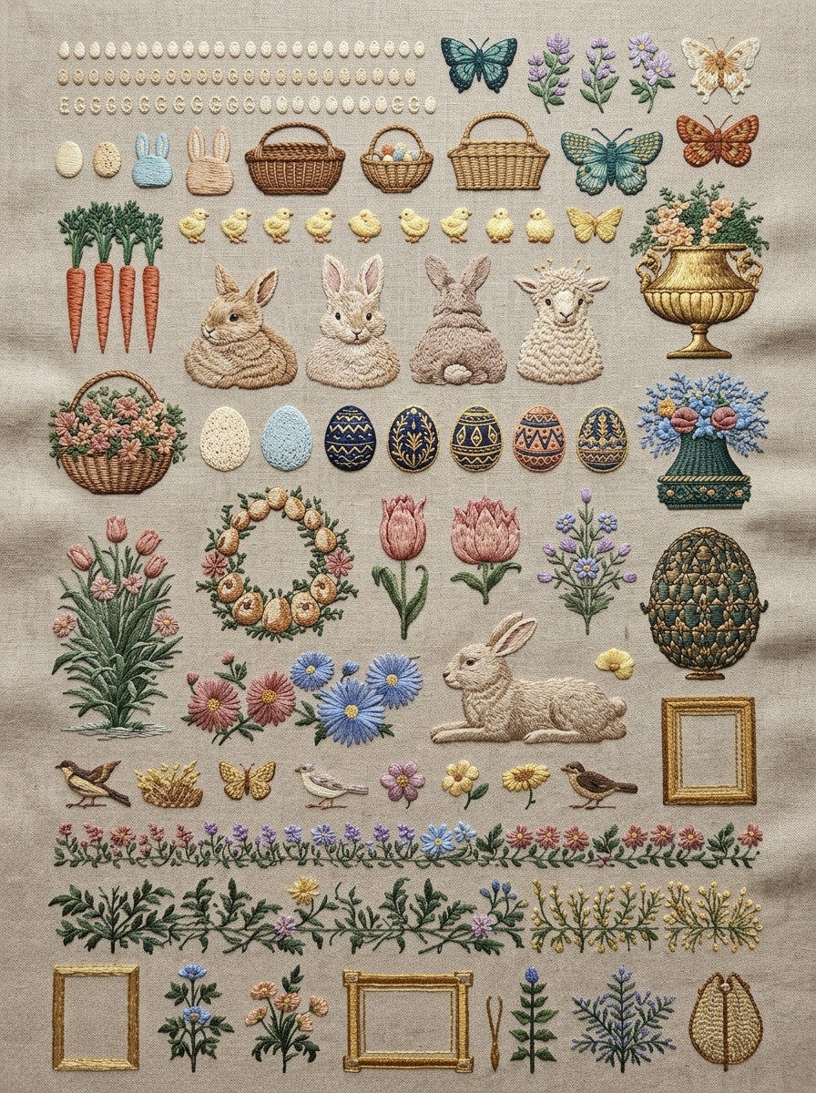 Easter And Spring Embroidery Pattern from Easter & Spring Embroidery Book 1, a digital embroidery design reference for machine embroidery designs, embroidery patterns and seasonal embroidery motifs.