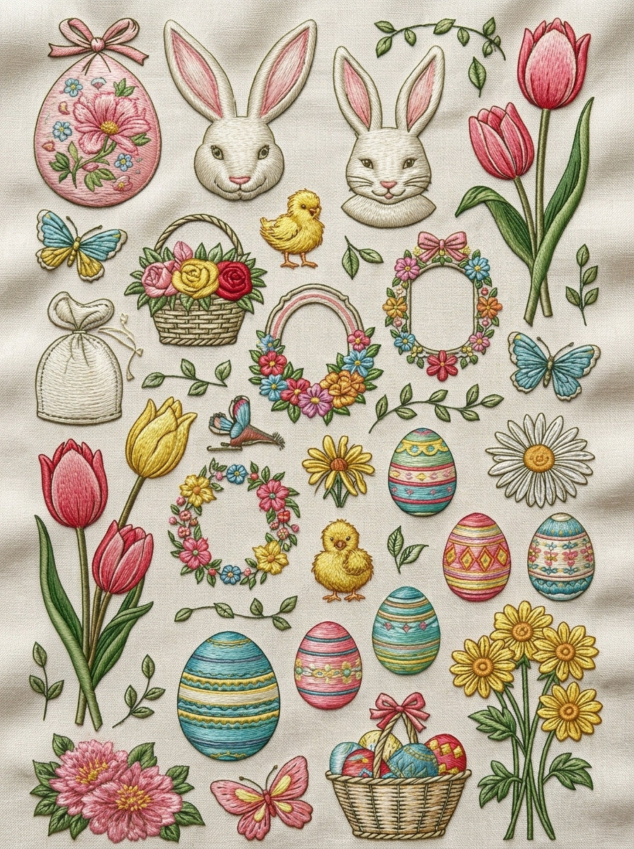 Easter Gift And Keepsake Library from Easter & Spring Embroidery Book 4, a digital embroidery design reference for machine embroidery designs, embroidery patterns and seasonal embroidery motifs.
