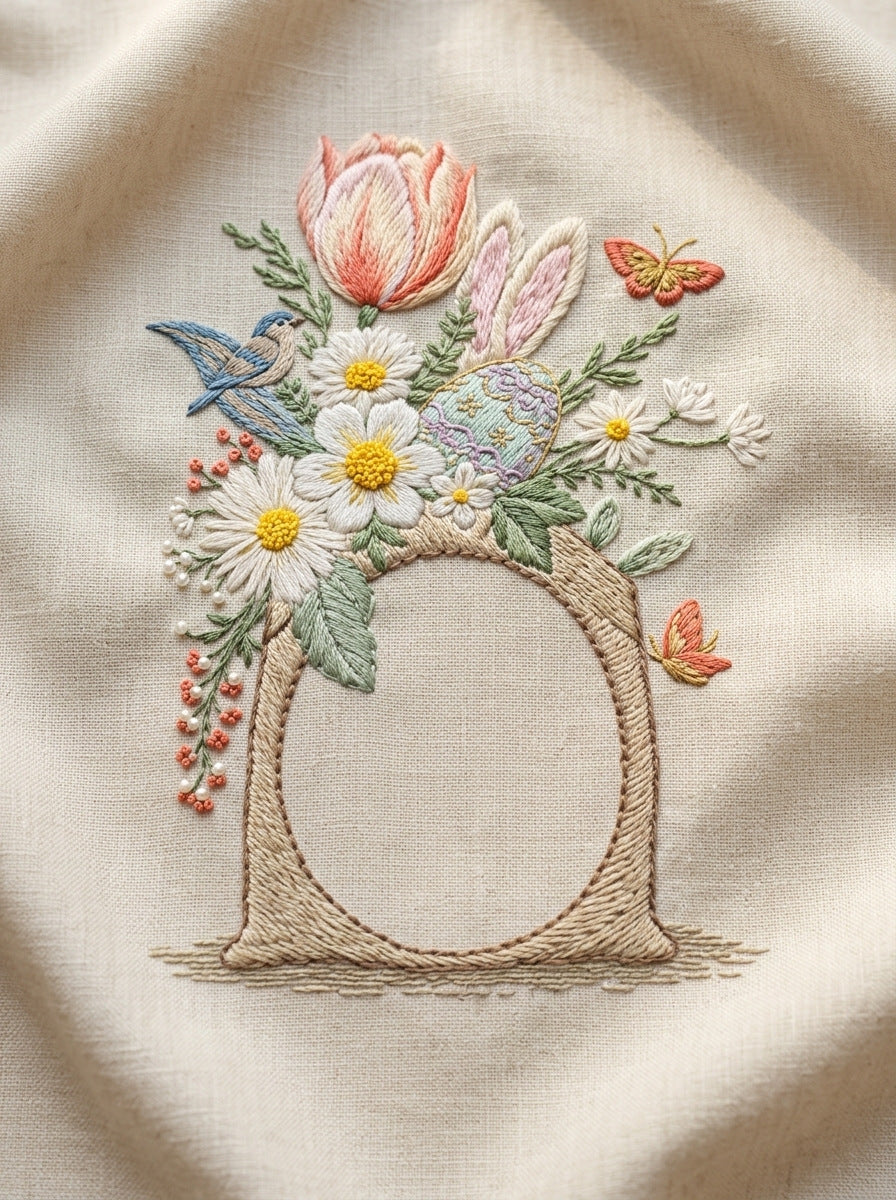 Easter Gift Pouch Motif Easter from Easter & Spring Embroidery Book 2, a digital embroidery design reference for machine embroidery designs, embroidery patterns and seasonal embroidery motifs.