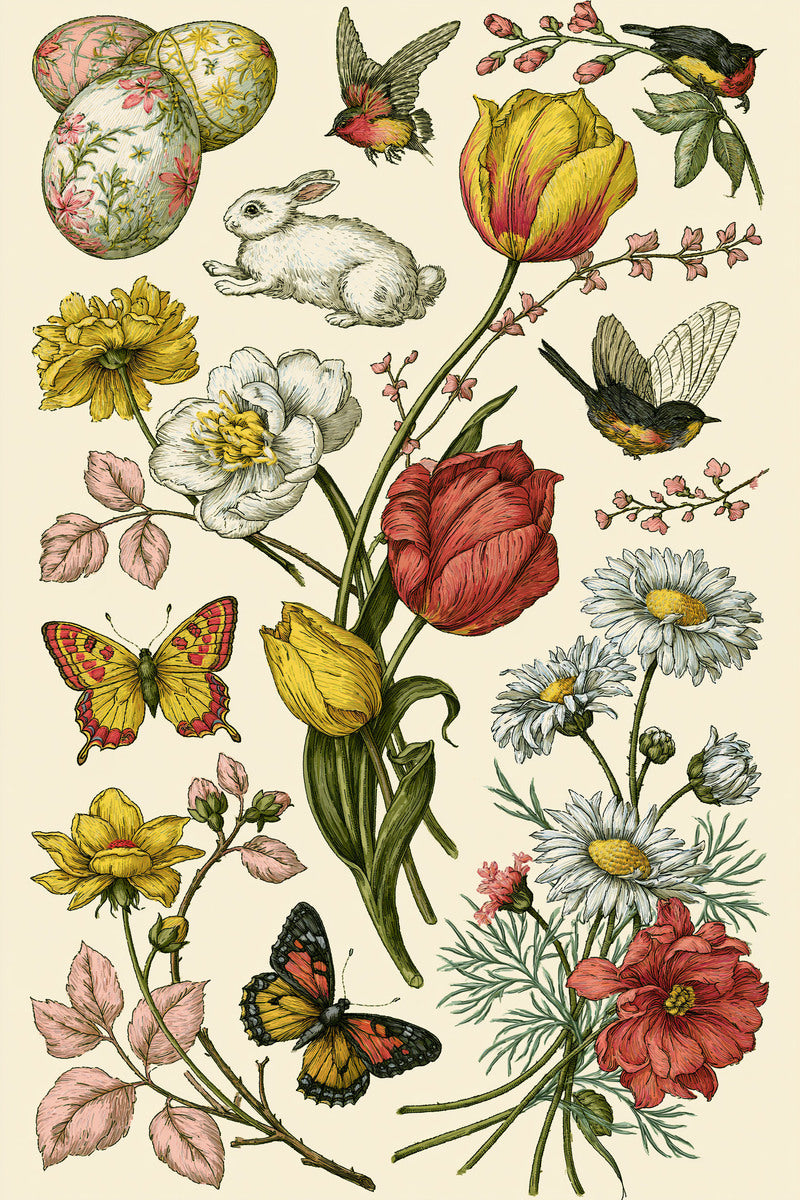 Easter Home Linen Library Plate from Easter & Spring Embroidery Book 3, a digital embroidery design reference for machine embroidery designs, embroidery patterns and linen and home textile projects.