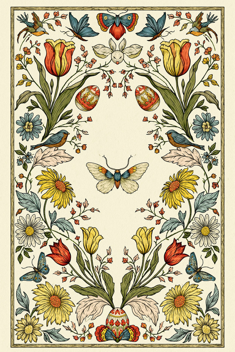 Easter Home Linen Library Plate from Easter & Spring Embroidery Book 4, a digital embroidery design reference for machine embroidery designs, embroidery patterns and linen and home textile projects.