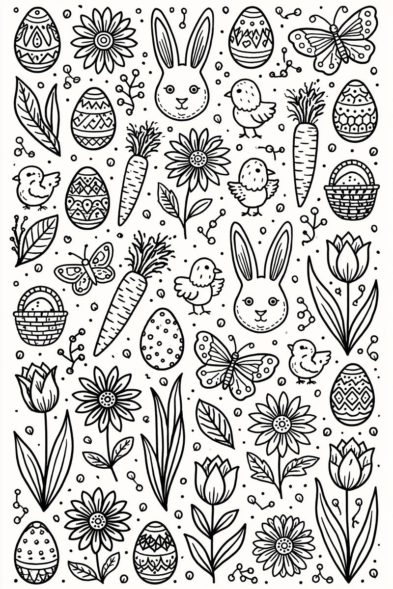 Easter Mini Motif Library Plate from Easter & Spring Embroidery Book 1, a digital embroidery design reference for machine embroidery designs, embroidery patterns and seasonal embroidery motifs.