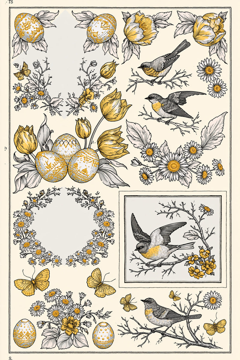 Easter Table Textile Placement Set 02 from Easter & Spring Embroidery Book 2, a digital embroidery design reference for machine embroidery designs, embroidery patterns and lace and broderie details.