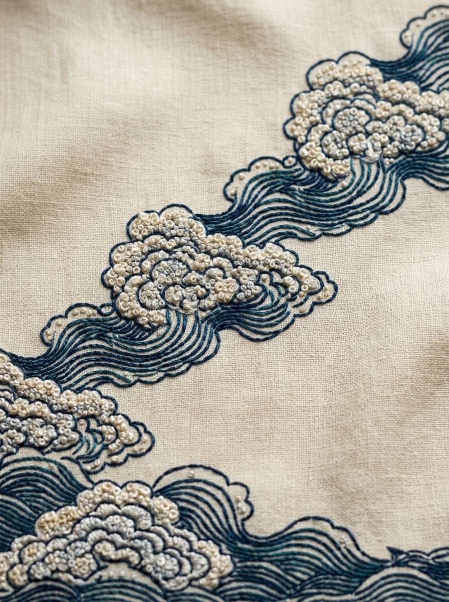 Elegant Cloud Border East Asian from East Asian Inspired Embroidery Book 8, a digital embroidery design reference for machine embroidery designs, embroidery patterns and border and edge embroidery.