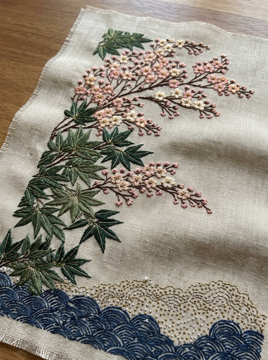 Elegant Mini Border Filler East from East Asian Inspired Embroidery Book 7, a digital embroidery design reference for machine embroidery designs, embroidery patterns and border and edge embroidery.