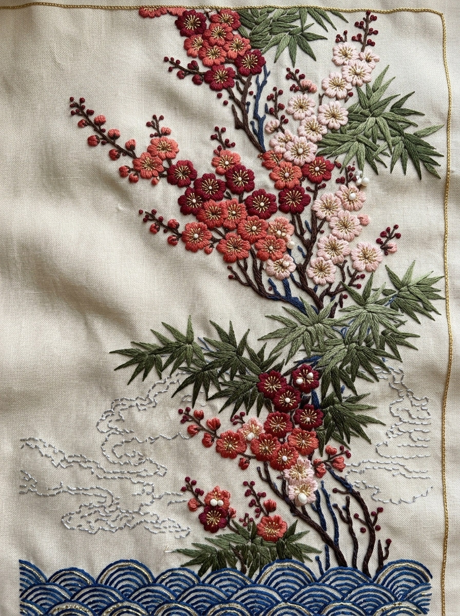 Elegant Mini Border Filler East from East Asian Inspired Embroidery Book 8, a digital embroidery design reference for machine embroidery designs, embroidery patterns and border and edge embroidery.