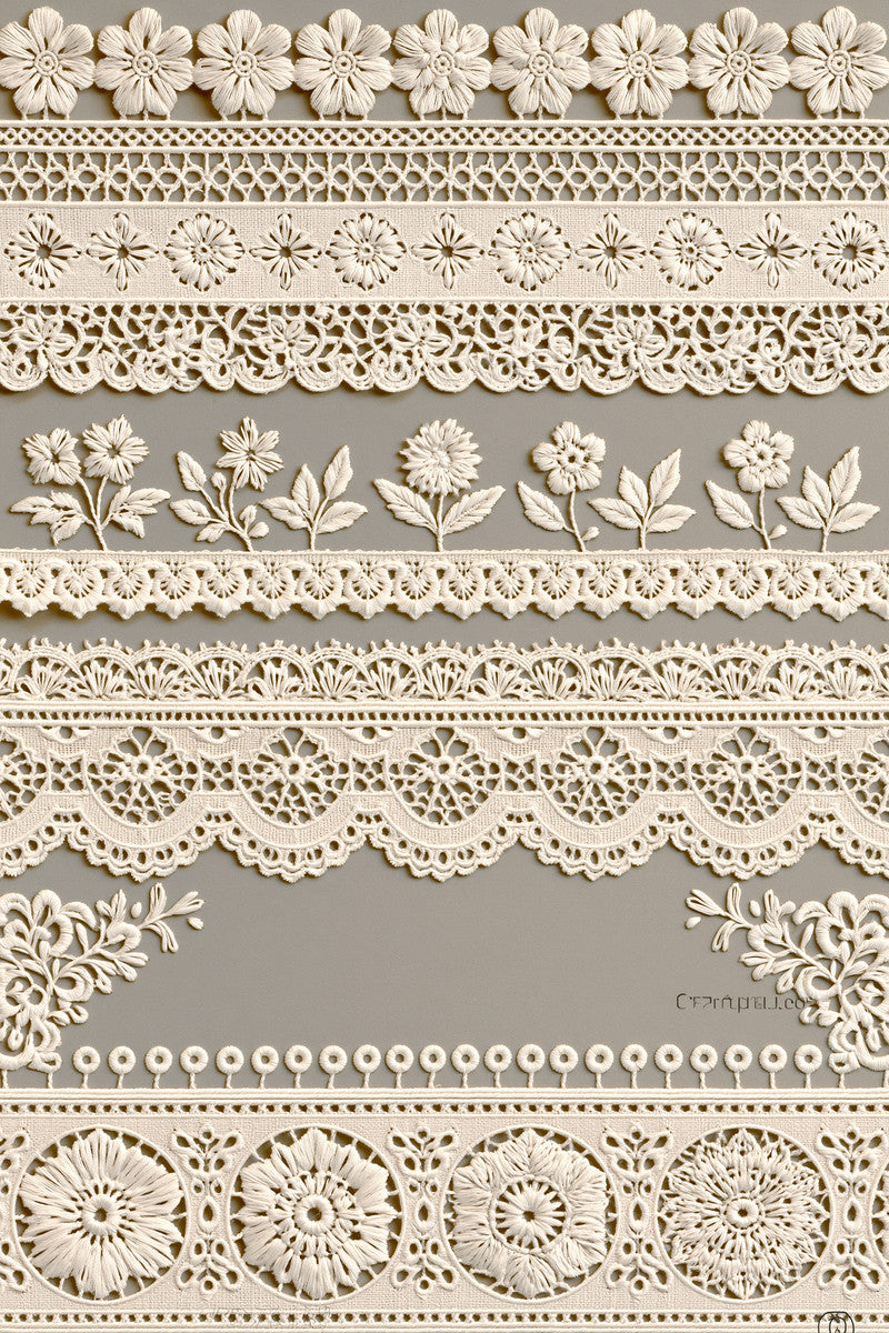 Eyelet And Cutwork Library Plate from French Embroidery & La Broderie Blanche Book 2, a digital embroidery design reference for machine embroidery designs, embroidery patterns and lace and broderie details.