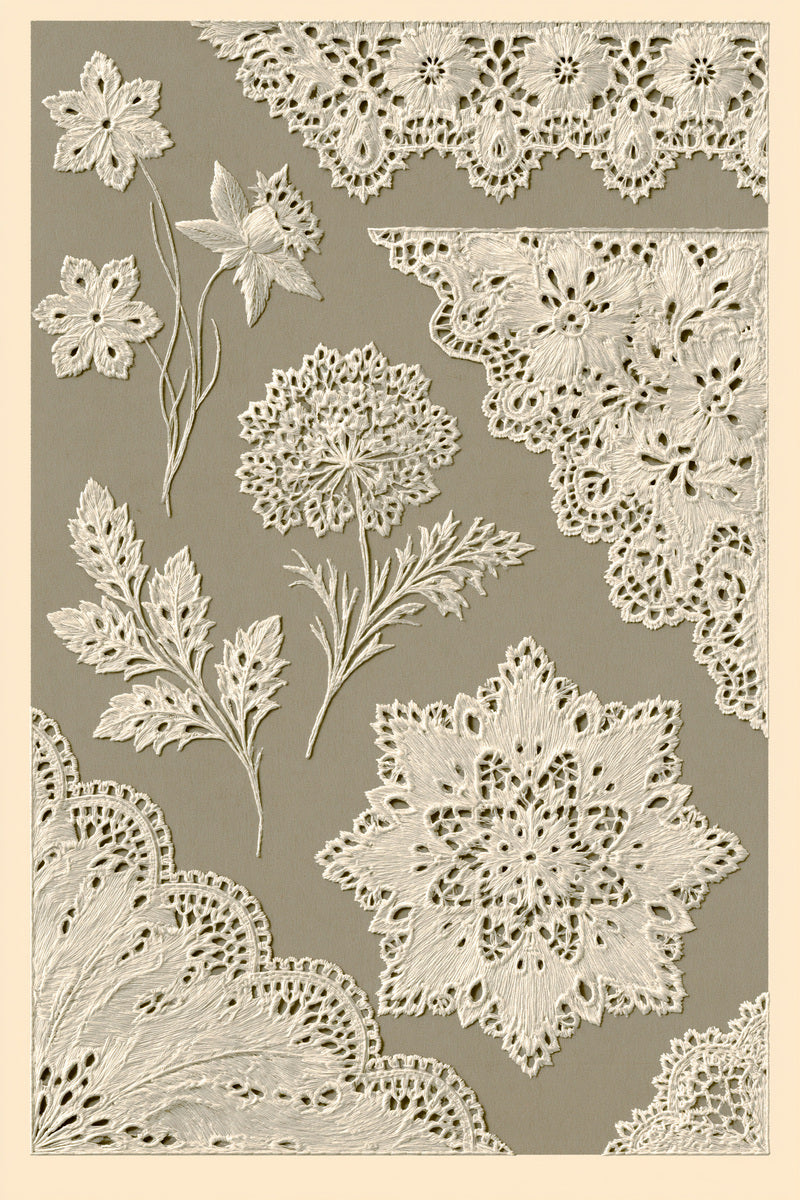 Eyelet Cutwork Collection Plate French from French Embroidery & La Broderie Blanche Book 5, a digital embroidery design reference for machine embroidery designs, embroidery patterns and lace and broderie details.
