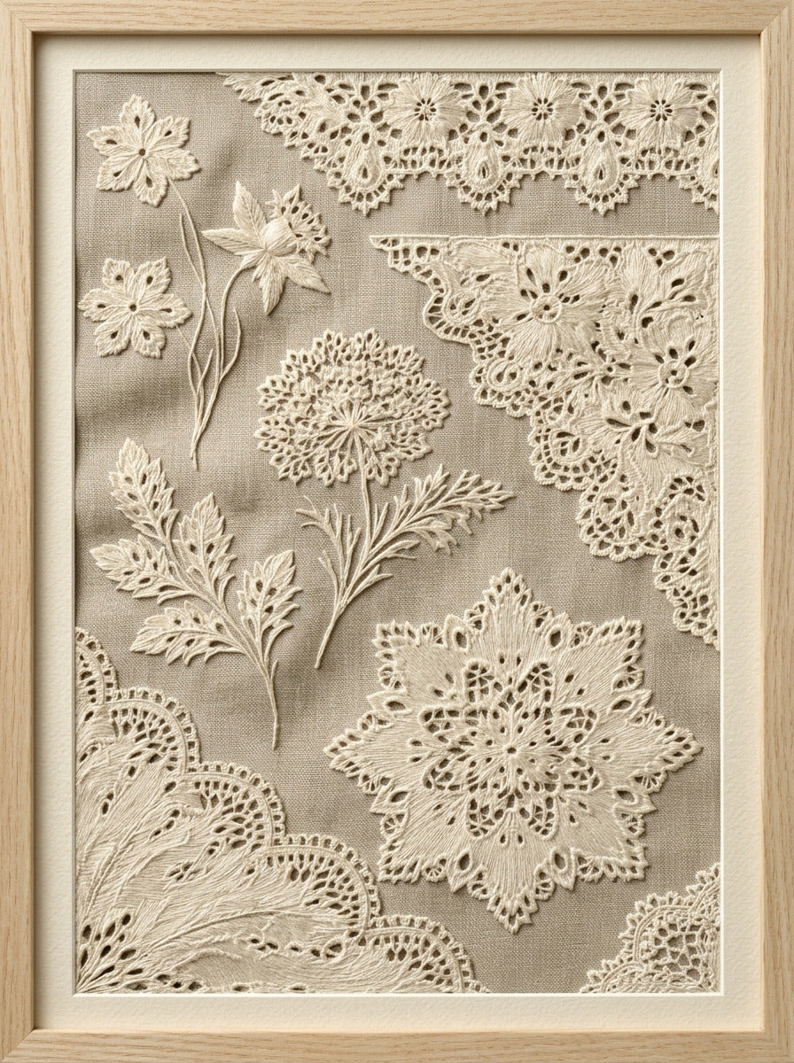 Eyelet Cutwork Collection Plate French from French Embroidery & La Broderie Blanche Book 5, a digital embroidery design reference for machine embroidery designs, embroidery patterns and lace and broderie details.