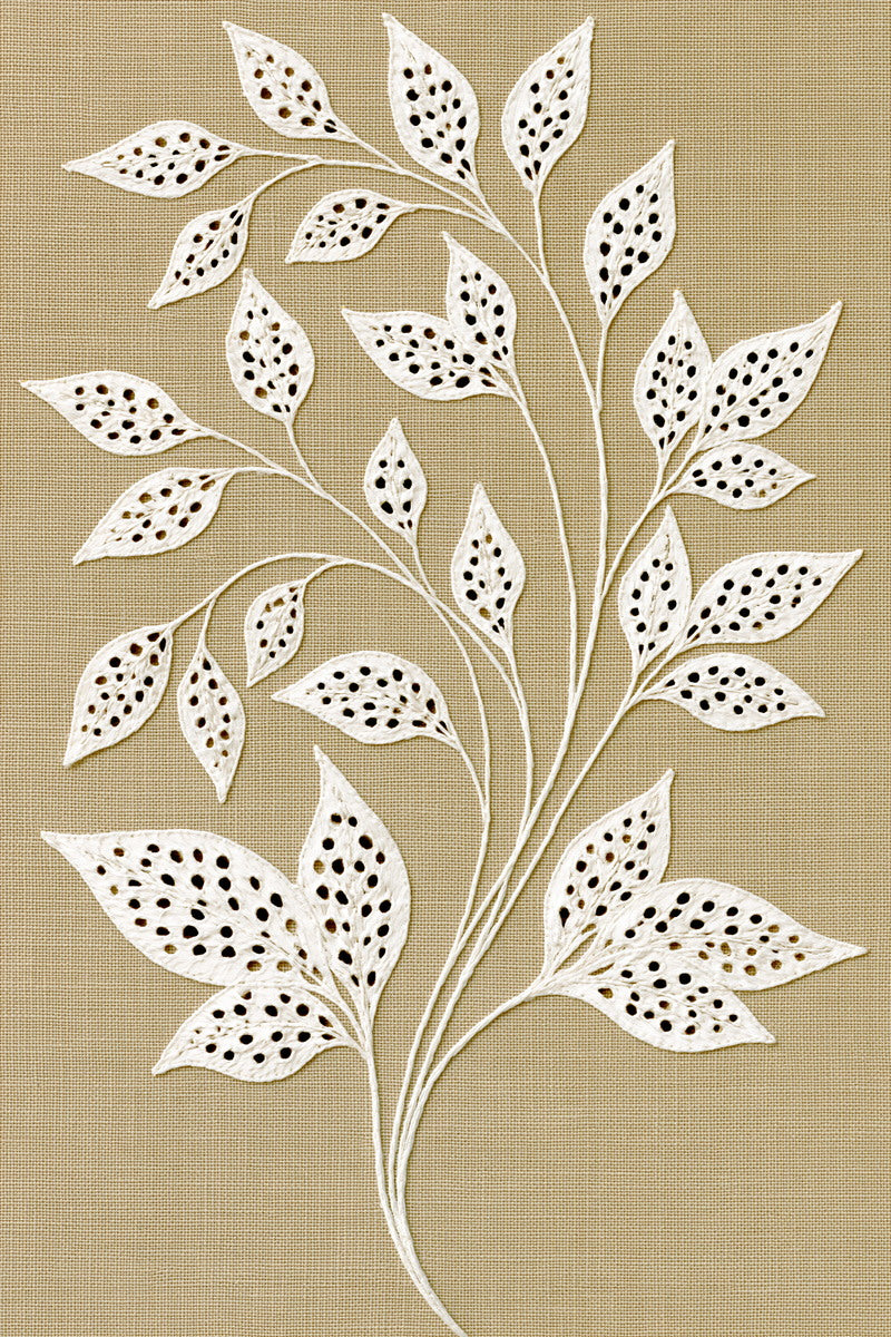 Eyelet Leaf Sprig French Embroidery from French Embroidery & La Broderie Blanche Book 8, a digital embroidery design reference for machine embroidery designs, embroidery patterns and lace and broderie details.