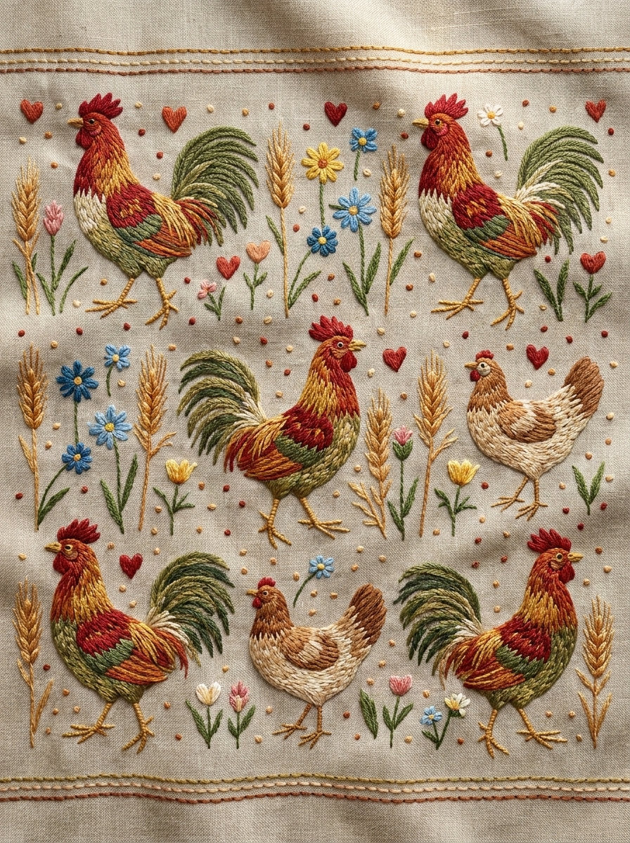 Farmhouse Border Unit Kitchen Embroidery Png from Kitchen Towels & Aprons Embroidery Book 1, a digital embroidery design reference for machine embroidery designs, embroidery patterns and border and edge embroidery.